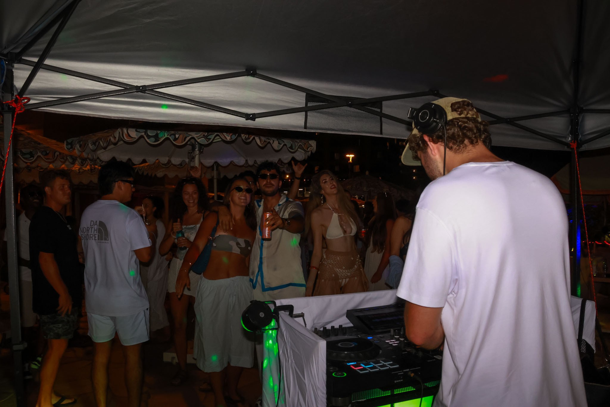 DJ from behind, crowd